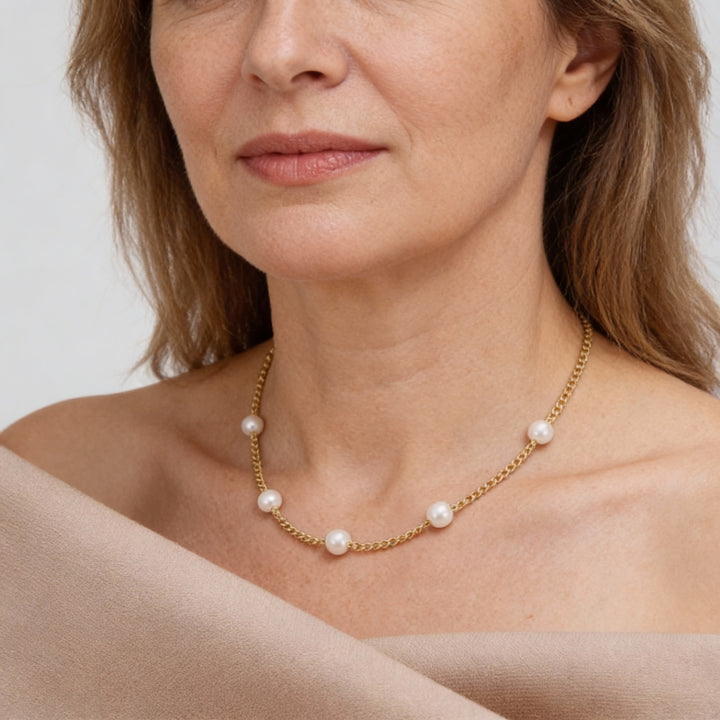 Złoty Naszyjnik z Perłą Słodkowodną