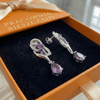 Kolczyki w kształcie kropli Amethyst Glimmer | Białe Złoto