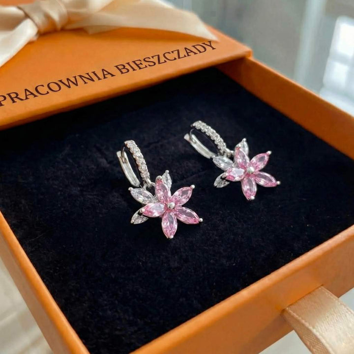 Kolczyki Thalia Pink Petalburst | Białe Złoto