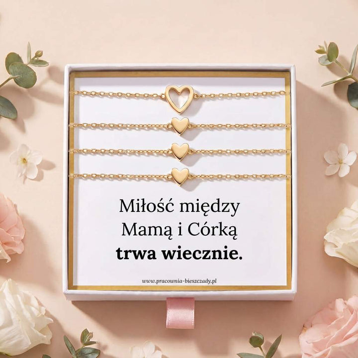 Bransoletki dla Mamy i Córki · Komplet z Sercami