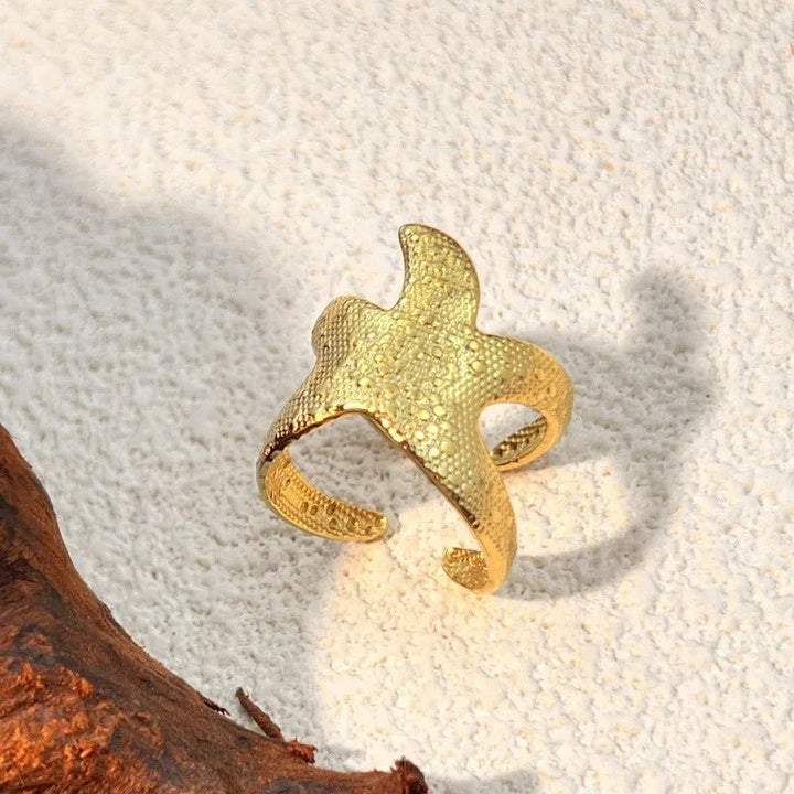 Pierścionek Vintage Gold Wide Crystal