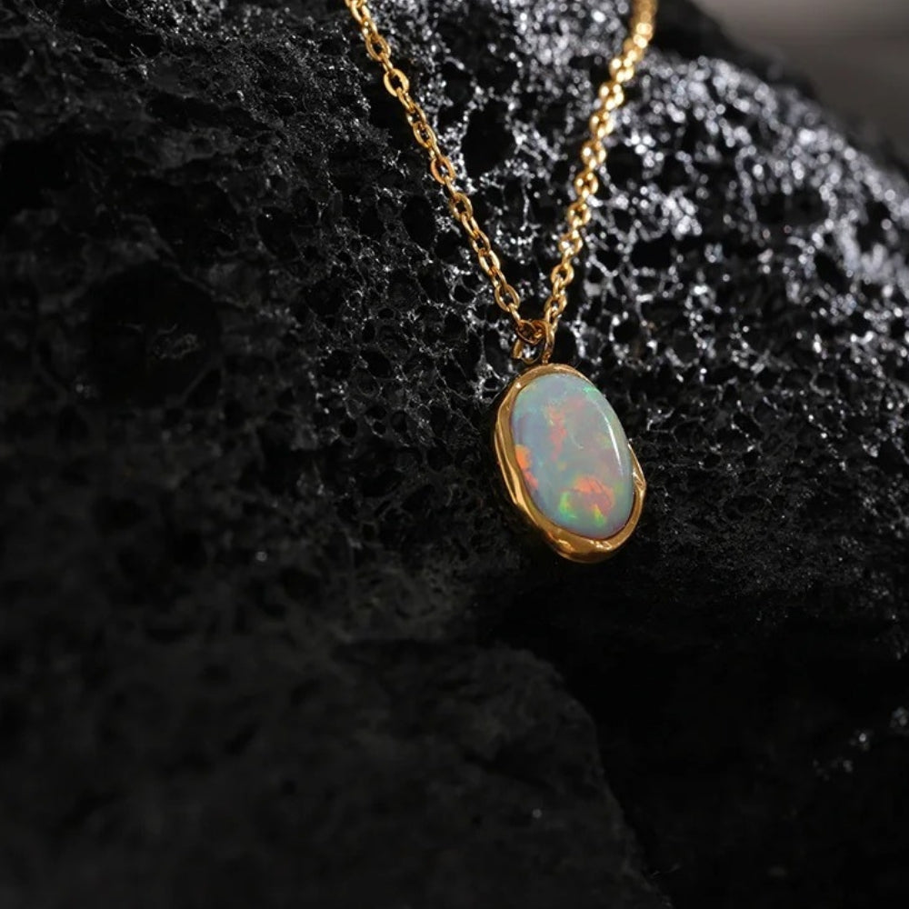 Naszyjnik Opal Vintage - Błyszczący
