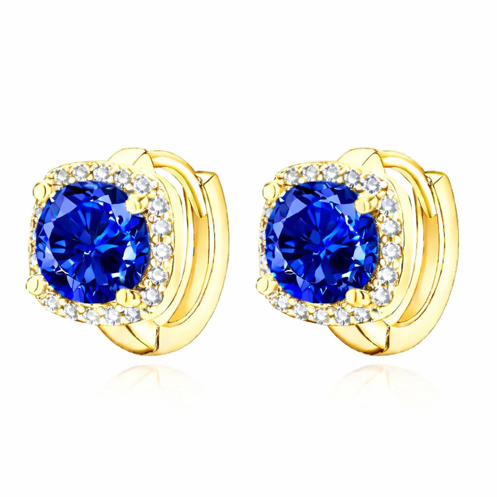 Kolczyki Nadine Sapphire | Złote